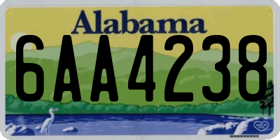 AL license plate 6AA4238