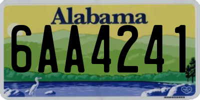 AL license plate 6AA4241