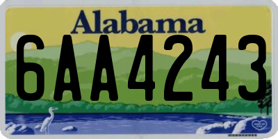 AL license plate 6AA4243