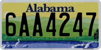 AL license plate 6AA4247