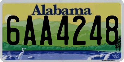 AL license plate 6AA4248