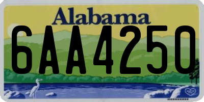 AL license plate 6AA4250
