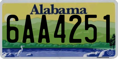 AL license plate 6AA4251