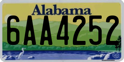AL license plate 6AA4252