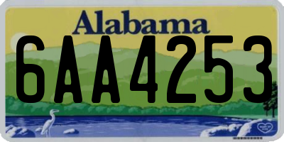 AL license plate 6AA4253