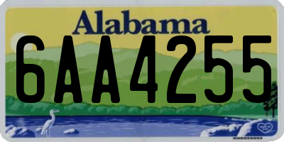 AL license plate 6AA4255