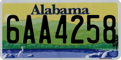AL license plate 6AA4258