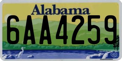 AL license plate 6AA4259