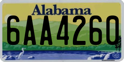 AL license plate 6AA4260
