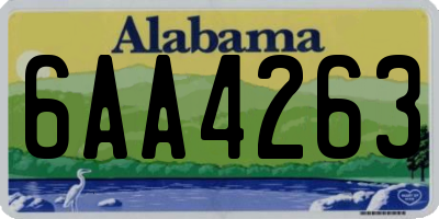 AL license plate 6AA4263