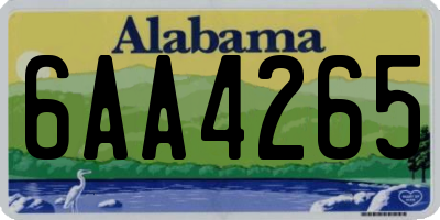 AL license plate 6AA4265