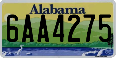 AL license plate 6AA4275