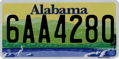 AL license plate 6AA4280