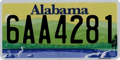 AL license plate 6AA4281