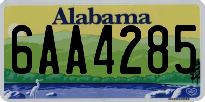 AL license plate 6AA4285