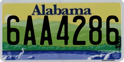 AL license plate 6AA4286