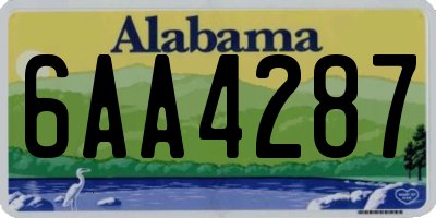 AL license plate 6AA4287
