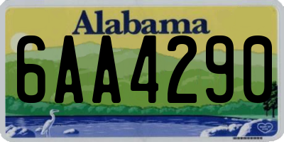 AL license plate 6AA4290