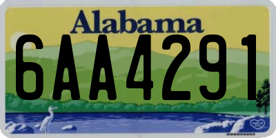 AL license plate 6AA4291