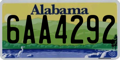 AL license plate 6AA4292