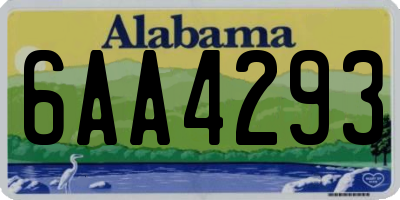 AL license plate 6AA4293
