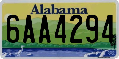 AL license plate 6AA4294