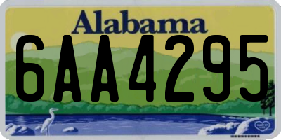 AL license plate 6AA4295