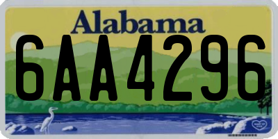AL license plate 6AA4296