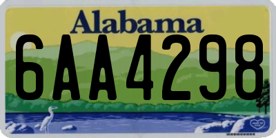 AL license plate 6AA4298