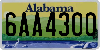 AL license plate 6AA4300
