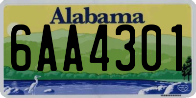 AL license plate 6AA4301