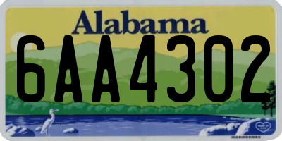 AL license plate 6AA4302