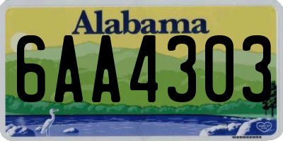 AL license plate 6AA4303