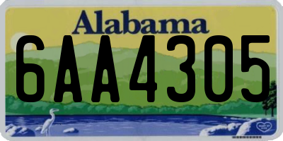 AL license plate 6AA4305