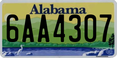 AL license plate 6AA4307