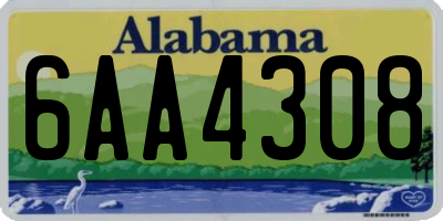 AL license plate 6AA4308