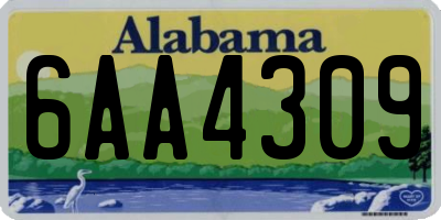 AL license plate 6AA4309
