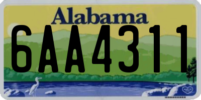 AL license plate 6AA4311