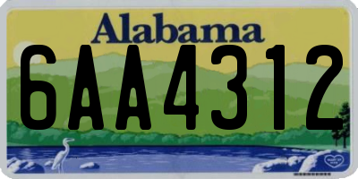 AL license plate 6AA4312