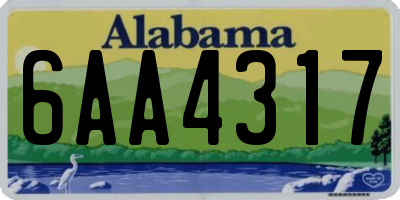 AL license plate 6AA4317