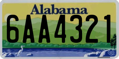AL license plate 6AA4321