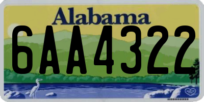 AL license plate 6AA4322