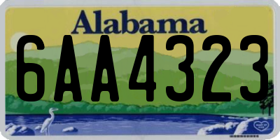 AL license plate 6AA4323