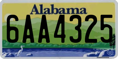 AL license plate 6AA4325