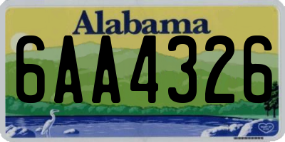 AL license plate 6AA4326