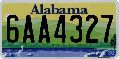 AL license plate 6AA4327