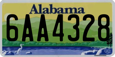 AL license plate 6AA4328