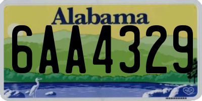 AL license plate 6AA4329