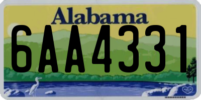 AL license plate 6AA4331
