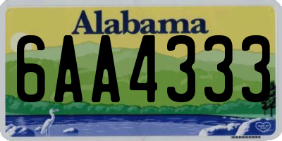 AL license plate 6AA4333